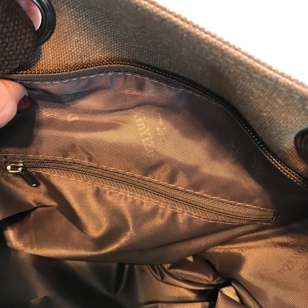 Ding Xin Yizu Brown Canvas Hobo/Satchel. NWOT.